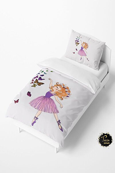 Talia Home طقم غطاء لحاف للأطفال والرضع بتصميم فتاة الفراشة TLAN-173