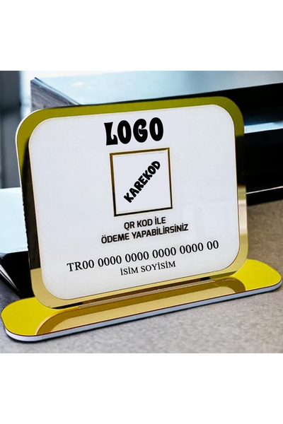 Hediyelen Hesap Bilgileri Karekod İban Pleksi Stant Pano