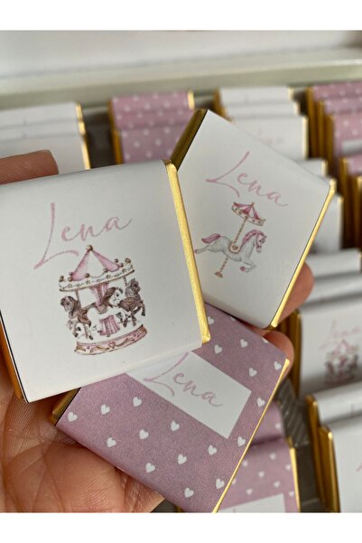 Minemiss Tasarım Kutusuz İsme Özel Tasarımlı Kız-erkek Bebek Çikolatası 50 Ad...