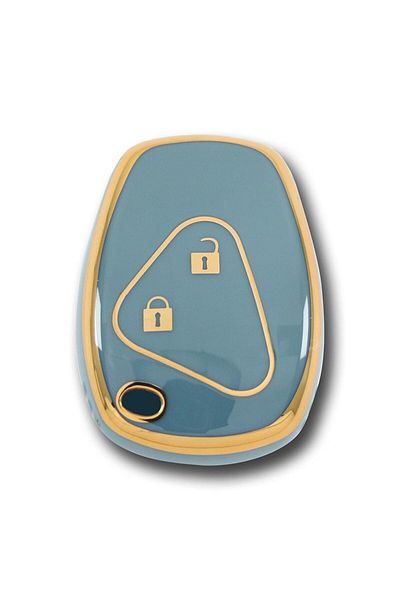 GMA KEYS Luxury Renault Clio 3 Dacia Duster 2 Button Nano Key Case Gray Gold Gold Color