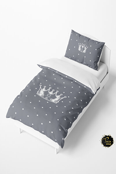 Talia Home طقم غطاء لحاف للأطفال والرضع باللون الرمادي TLAN-126