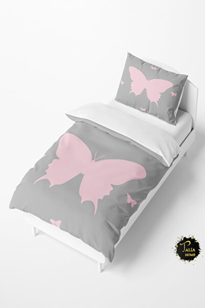 Talia Home طقم غطاء لحاف لغرفة الأطفال والرضع بنقشة الفراشة TLAN-195