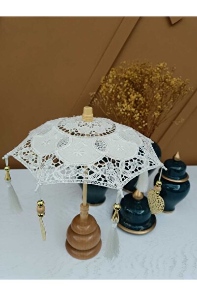 Handmade Bali Şemsiye Dantel Dekoratif 33 Cm