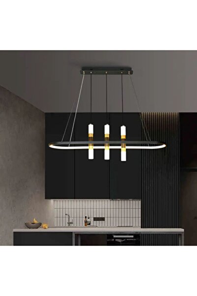 Genel Markalar Siyah 3000k Işık Ø110*25cm Kumandalı Led Lamba,yuvarlak Sarkıt Avize,modern Aydınlatma