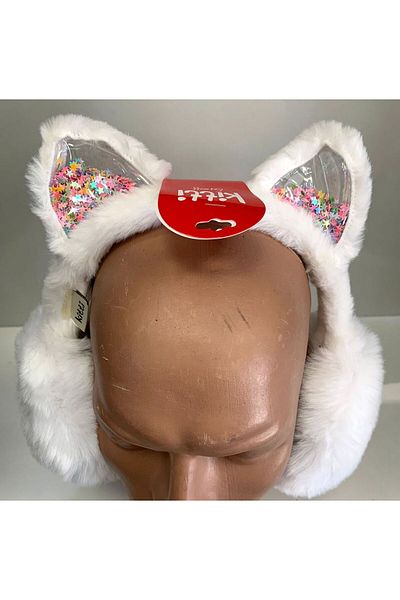 Kitti New Season ARICI STORE - Fluffy Plush Foldable Cream Children's Headphones