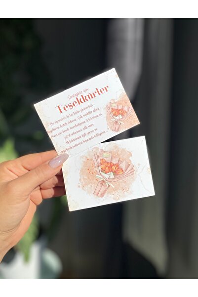Hayal.kirtasiyesi Women's entrepreneur thank you card 10x7 cm duplex 20 piece...