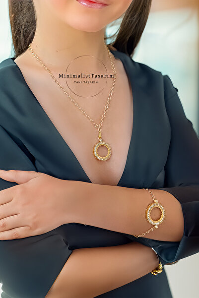 MinimalistTasarım Ceyrekli Kolye, Çeyrek Altın Kolye, Çelik Ceyrek Takılan Kolye, Altin Kolye Cerceveli