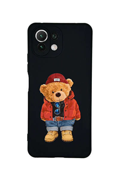 Merwish Xiaomi Mi 11 Lite Uyumlu Tedy Desenli İçi Kadife Lansman Silikon Kılı...
