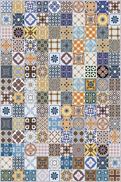 Viva Weaver's Kaymaz Tabanlı Çini Desen Rulo Yolluk Ar337