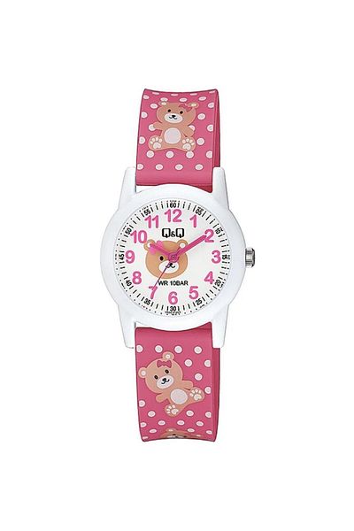 Q&Q V22a-012vy Fuchsia Silicone Cord Numeral Children's Wristwatch