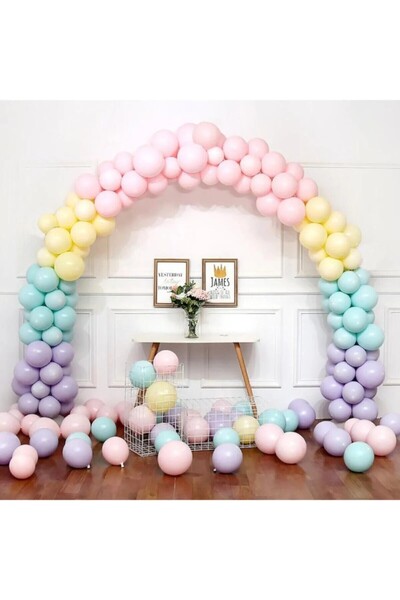 Bkmc مجموعة بالونات ماكارونس بسلسلة 5 طن - 100 بالون مختلط