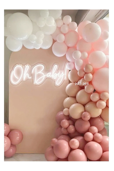 parti pera Gül Kurusu Fındık Retro Balon Pembe Beyaz Makaron Balon Zincir Seti
