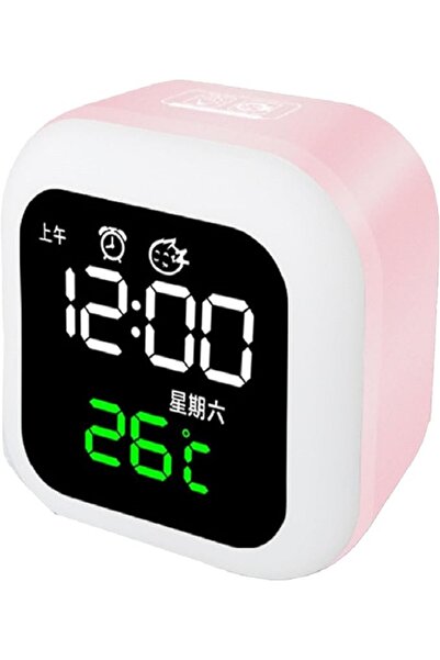 RICHIE Alarmlı masa saati gece lambası yüksek sesli küo masa saati led ışıklı saat