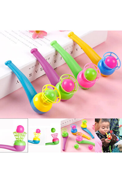 Numaca Üflemeli Saksafon Top Pinyata İçi Top Pipo Şeklinde Üflemeli Oyuncak Top Farklı Renklerde 2 Adet