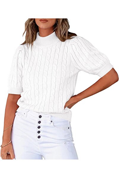 youknitwear you Mercer Y. Pulover cu gât tricotat