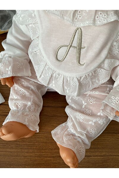 Scallop Thin Fabric Lace Baby Romper Set Customized Embroidery Newborn Hospital Pack