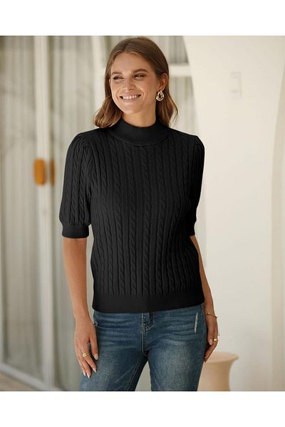youknitwear you Mercer Y. Pulover cu gât tricotat