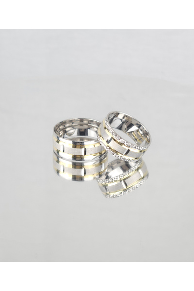 Gri Gümüş Normal Brose 925 Ayar Gümüş Alyans, Nişan ve Söz Yüzüğü