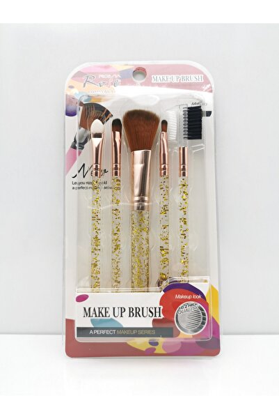 Roesıa Rose Cosmetics Rose New Kutulu 5'li Simli Makyaj Fırça Seti