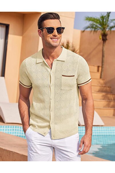 youknitwear you Driftwood polo ovratnik pletena majica