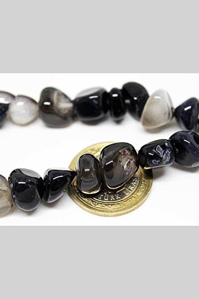 Yasamtohumu Ahat, raznobojno crno brušeno kamenje/10 komada