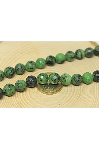 Yasamtohumu سوار يد من حجر الأنيوليت (الروبيزيت) مقطوع بشكل مصقول نصف دائري 10 مم (طوله 18 سم)