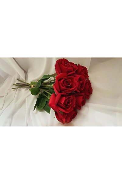 Z&B FLOWERS Gerçek gibi görünem kırmızı gül yapay çiçek vazo çiçeği masa çiçeği