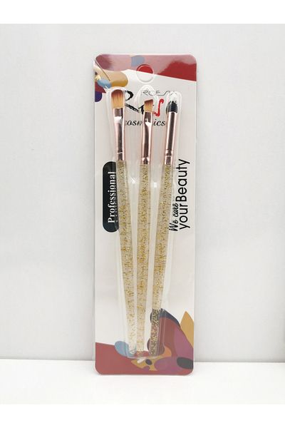 AİLY COSMETİCS Rose 3-Piece Eyeshadow & Mixing Brush Set