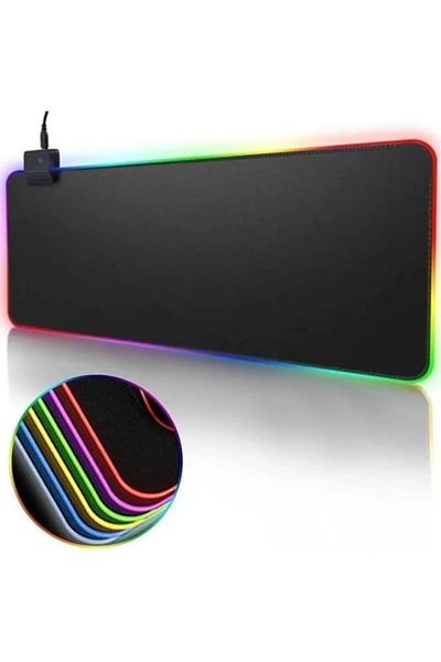 Alfa MEC Nslm Gamer Rgb Mousepad & Keyboard Pad Black Rgb Illuminated 80X30Cm Pad Star Collections 1037065