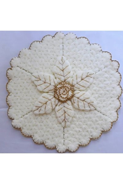 Oiz Story Hand Knitted Bath Loofah Gold Set 3-Piece Dowry Box