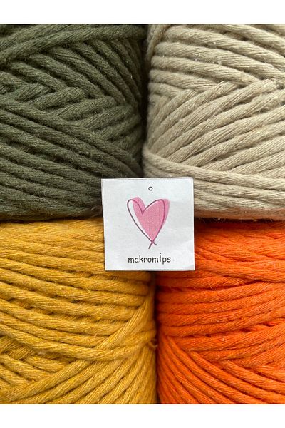 Makromİps MACROME STRING (4 pieces X 250 gr) COTTON SINGLE STRING SCAN HOBBY KEYCHAIN PACK RAINBOW BAG STRING