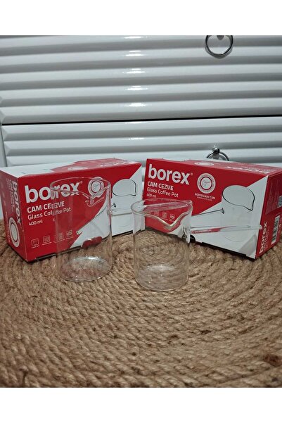 İRNUKA Borex Cam Cezve Borosilikat Isıya Dayanıklı Cam Cezve 400ml
