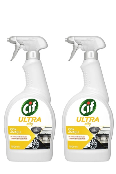 Cif Ultra Güç Çok Amaçlı Sprey En Zorlu Yağları Anında Söker Atar 1000ml 2adet