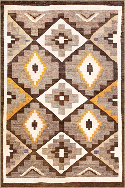 Rugs Modern Halı Многоцветен винтидж декоративен килим с геометрични мотиви 3399