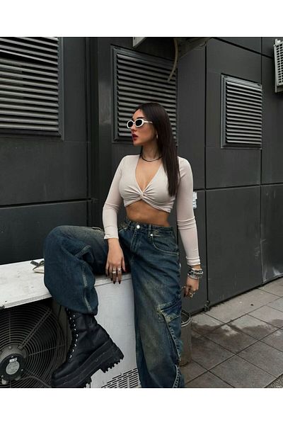 ALLEYTA Γυναικείο Twist Crop μπροστά