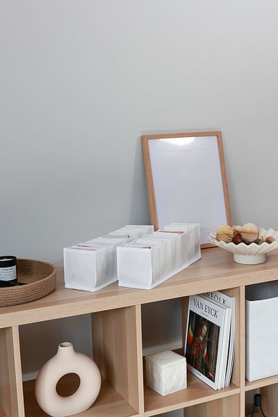REKHOME Σετ 2 Λευκό Συρτάρι Ντουλάπας 10 Διαμερισμάτων Πτυσσόμενο Ακορντεόν Τύπος Πτυσσόμενο Πλυντήριο Οργάνωσης