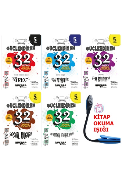 Ankara Yayıncılık 5 Sınıf Tüm Dersler Güçlendiren 32 Haftalık Denemeler FULL ...