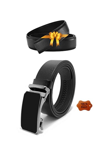 Bosskan Otomatik Tokalı Deliksiz 100 % Hakiki Deri Kemer