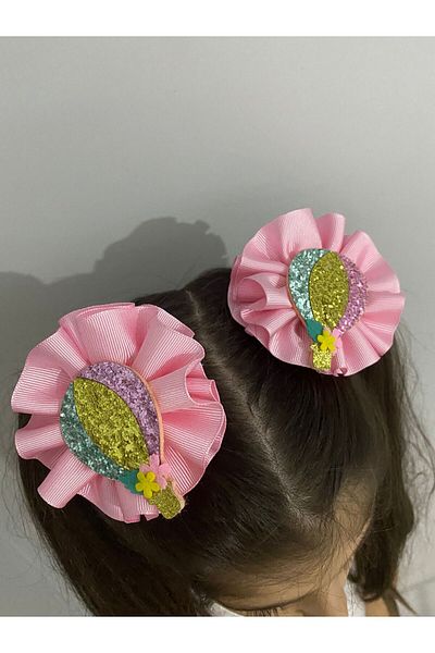 Stil Tasarım Toka Pink Shiny 2-Piece Buckle with Balloons