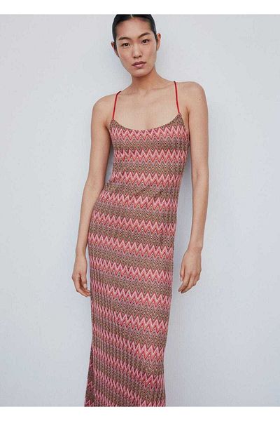 MANGO Woman Geometric texture dress