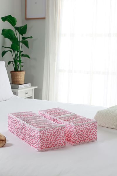 REKHOME Set de 2 pudră de frunze cu 8 compartimente, sertar dulap, organizator pliabil pentru rufe pentru acordeon
