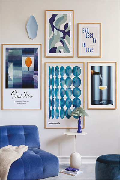 no77decor 5 Parça End Less Ly In Love Blue Tarzında (AHŞAP ÇERÇEVE GÖRÜNÜMLÜ)...
