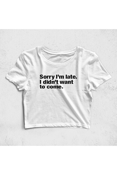 Built By Crazy Tricou Sorry I'm Late Croptop