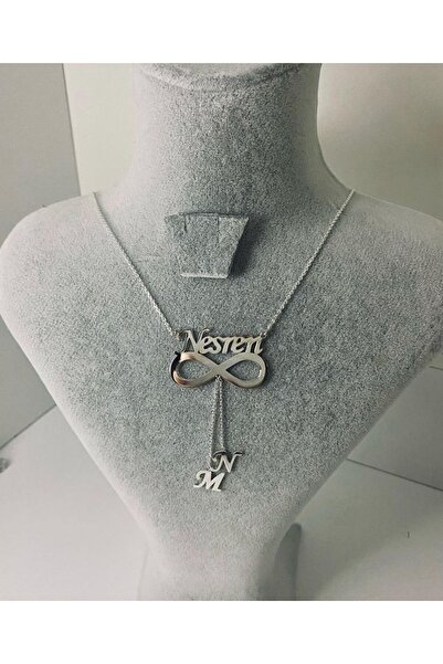 MARKET OF UNİVERSE 925 Ayar Gümüş İsimli Harfli Sonsuzluk Kolye