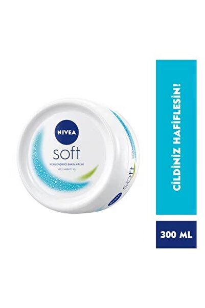 NIVEA Soft Nemlendirici Bakım Kremi Yüz Vücut El 300 ml Jojoba Yağı ve E Vitamini Tüm Ciltler