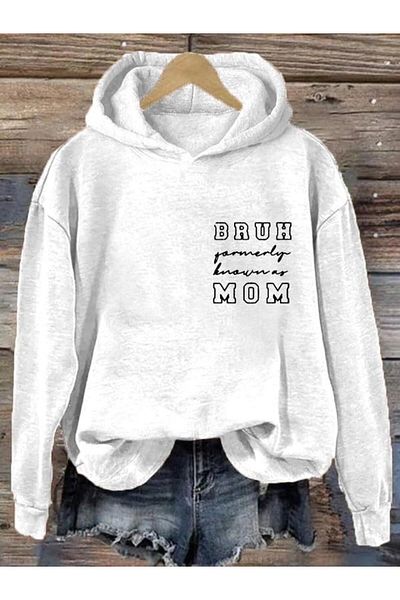 Khione Φούτερ με κουκούλα Unisex Bruh Mom με στάμπα με κουκούλα