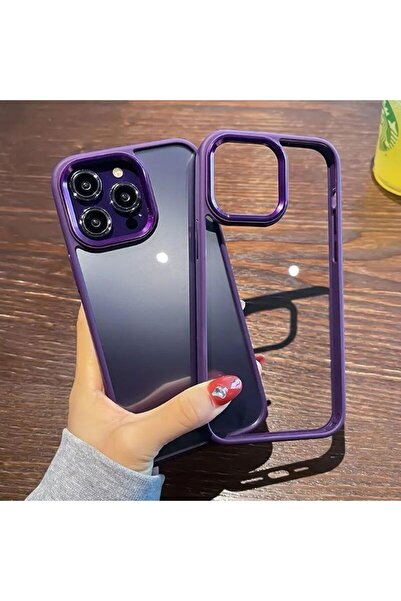 Rivor Apple iPhone 14 Pro Uyumlu Kılıf Kamera Çıkıntılı Arkası Şeffaf Köşeler...
