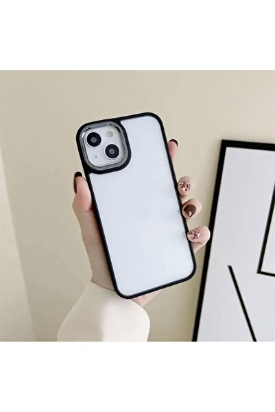 Rivor Apple iPhone 13 Uyumlu Kılıf Kamera Çıkıntılı Arkası Şeffaf Köşeleri Pa...