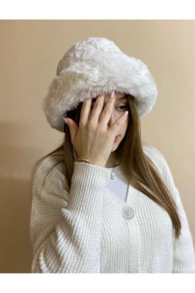 sema aksesuar Εισαγόμενο γούνινο στρογγυλό καπέλο Heart Bucket βελούδινο καπέ...