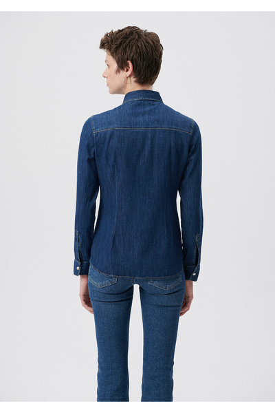 Mavi Isabel Koyu Jean Gömlek Slim Fit / Dar Kesim 1257129906